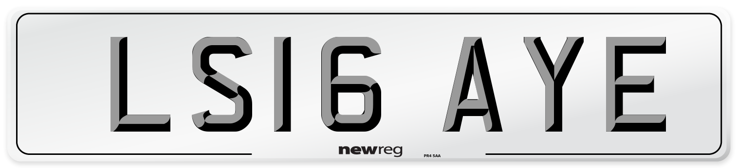 LS16 AYE Number Plate from New Reg